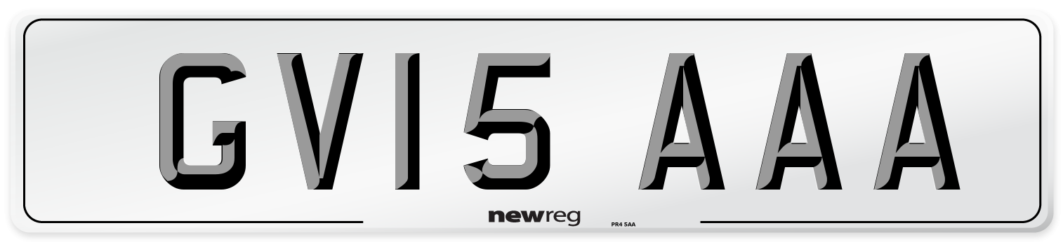GV15 AAA Number Plate from New Reg